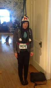 Will snapped this of me coming home after the Polar Dash.  Don't I look happy? 
