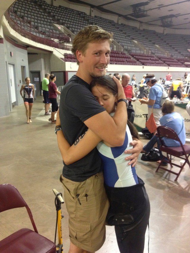 The last hug before boat loading.  