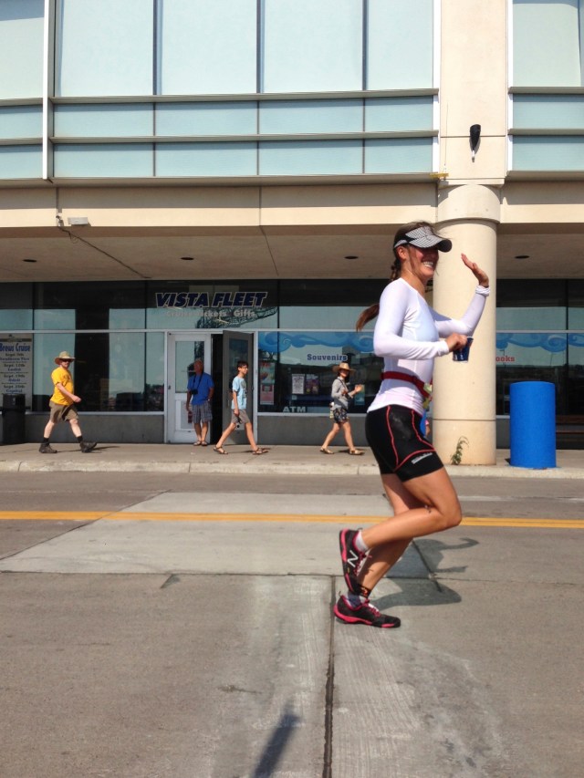 Just starting the run.  Seriously cramping legs. 