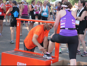 Part of my crew removing timing chips.