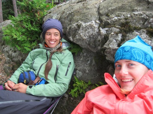 Bundled up with weary arms.